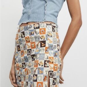 🤠 UO Paradise Printed Notched Mini Skirt 🐴